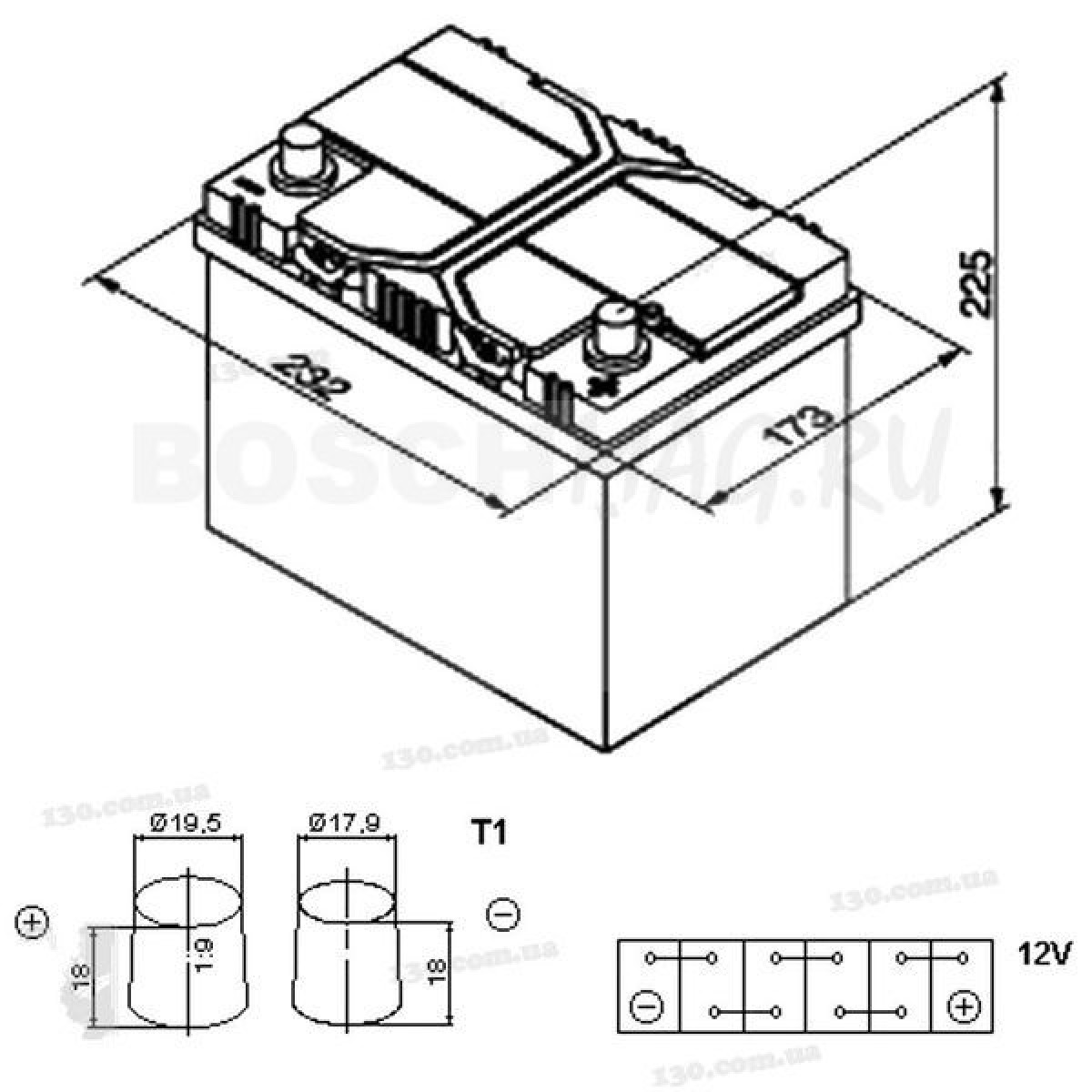 АККУМУЛЯТОР BOSCH S4 024 0092S40240 60 Ач (A/h) обратная полярность -  560410054